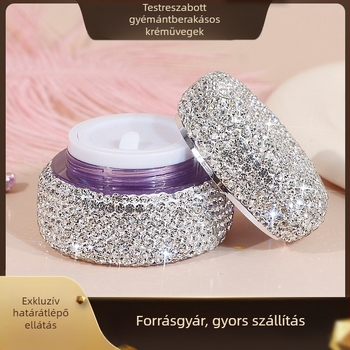 Új, nagy értékű, hordozható utazó alapozó krémpalack, kiváló minőségű fehér gyémánt akril sminkkrém palack