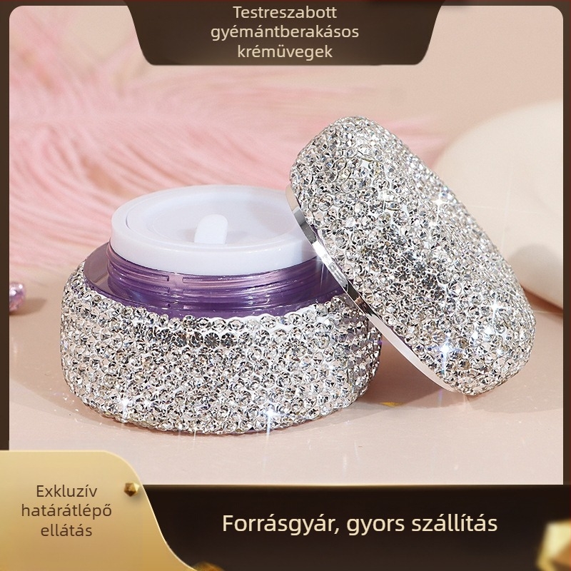 Új, nagy értékű, hordozható utazó alapozó krémpalack, kiváló minőségű fehér gyémánt akril sminkkrém palack