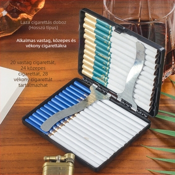 Műanyag vascsipeszes cigarettatartó, 20 darabos, személyre szabott, hordozható, nyomásálló, nedvességálló férfi kézi cigarettatároló doboz, dohányzási kiegészítők