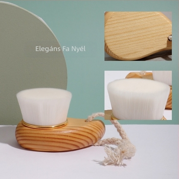 Határokon átnyúló, népszerű Amazon fa nyéllel ellátott arcmosó kefe fenyőfa kézi arcmosó kefe multifunkcionális tisztító kefe