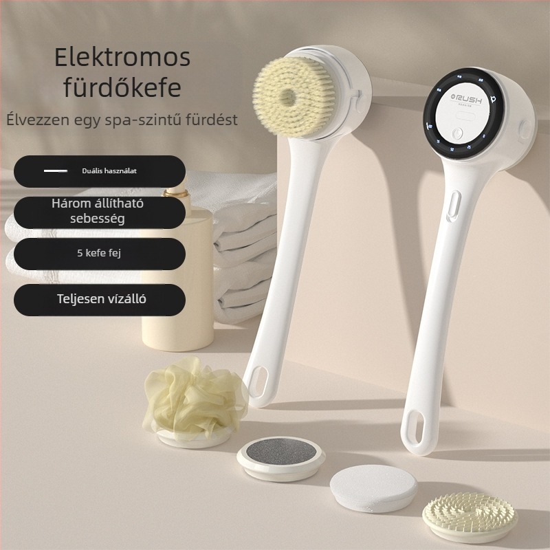 Határokon átnyúló elektromos fürdőkefe forgó multifunkcionális fürdőkefe vízálló lusta személy fürdőkefe hátsúroló műtárgy súroló eszköz