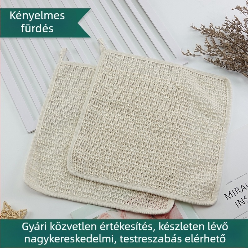 Egyedi Ramie pamut dörzscsíkos buborékos törölköző hámlasztó fürdőarc univerzális kis négyzet alakú törölköző fürdőkellékek