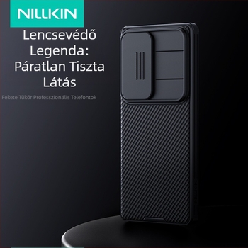 Nillkin Nelgin Samsung S25Ultra telefontok s25edge fekete tükrös Pro lencse csúszka nyomásra