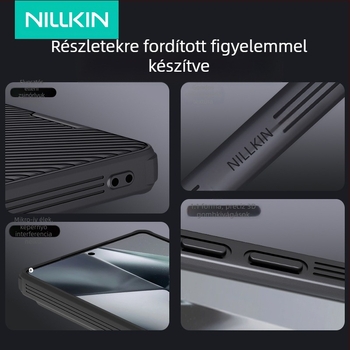 Nillkin Nelgin Samsung S25Ultra telefontok s25edge fekete tükrös Pro lencse csúszka nyomásra