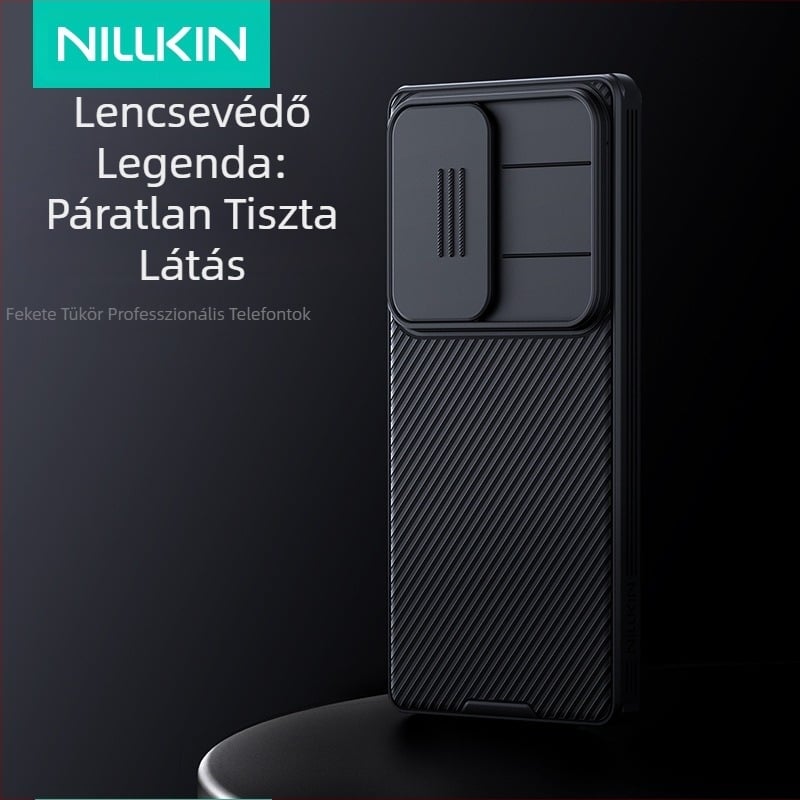 Nillkin Nelgin Samsung S25Ultra telefontok s25edge fekete tükrös Pro lencse csúszka nyomásra