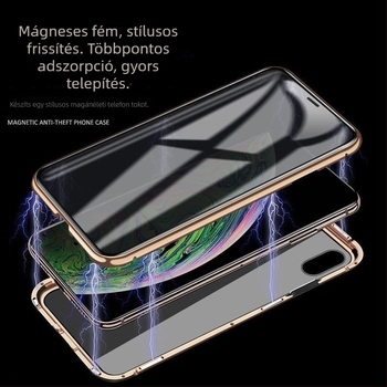 Kétoldalas, kandikálásgátló mobiltelefontok iPhone 16 Promax üvegmágneses fémkerettel, Apple 15-höz