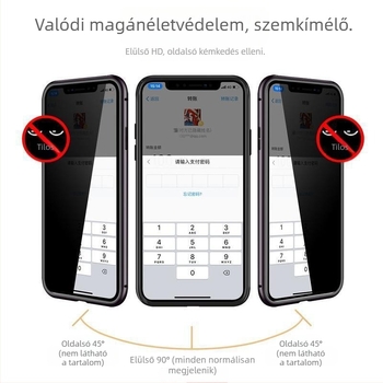 Kétoldalas, kandikálásgátló mobiltelefontok iPhone 16 Promax üvegmágneses fémkerettel, Apple 15-höz