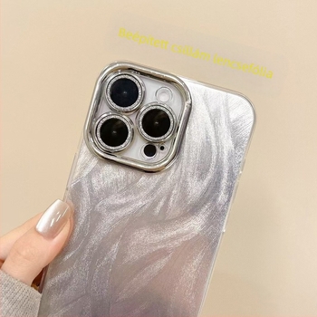 Apple 15PM lencsével ellátott, tollfonalból készült telefontokhoz alkalmas, Advanced Sense iPhone 16 csillogós, galvanizált védőtok