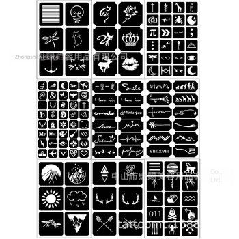 Határokon átnyúló tetoválás kivágható sablon Juice Tattoo Henna Henna segédtetoválás DIY sablon verzió matrica