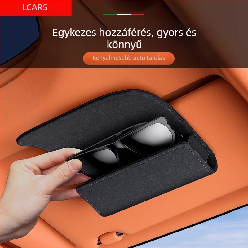 Autós szemüvegtartó doboz velúr napellenző speciális tároló napszemüveg napszemüveg csipesszel módosított tárolódoboz