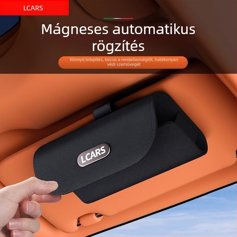 Autós szemüvegtartó doboz velúr napellenző speciális tároló napszemüveg napszemüveg csipesszel módosított tárolódoboz
