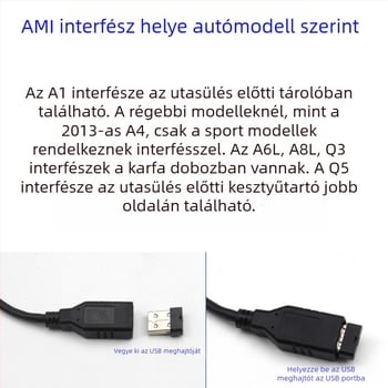 Alkalmazható Audi, Volkswagen, Mercedes-Benz AMI autós USB ADM adatkábel A4L A5 A8 Q5 Music Interface Audio készülékekhez