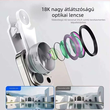 Lijian mobiltelefon-objektív 5K6K9K18K torzításmentes, nagylátószögű, makró kettő az egyben 4K nagyfelbontású élő közvetítési kameraobjektív