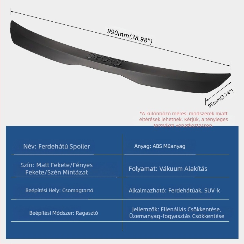 Általános SUV ferdehátú hátsó spoiler paszta típusú, nem perforált csomagtartó spoiler farrobbanás autó módosítási kiegészítők