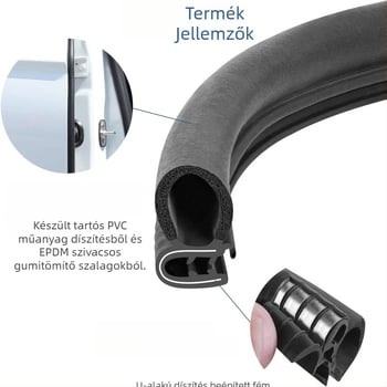 U alakú keret oldalsó buborékos autó tömítőszalag autó ajtó időjárásálló szalag autó ajtó gumi szélű díszítő tömítőszalag