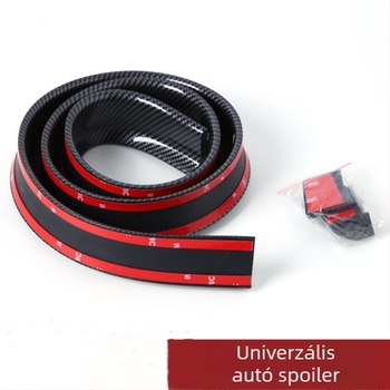 Univerzális autó 3D-s szénszálas mintázatú gumi farok, perforálatlan farokszárny, felső szárny, általános szénszálas spoiler, ütközésgátló csík