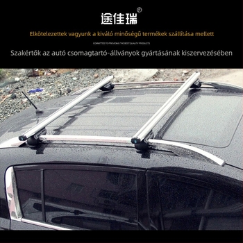 SUV tetőcsomagtartó, semleges színű, autós csomagtartó, csomagtartó doboz, keresztléc, alumínium ötvözet, zárral