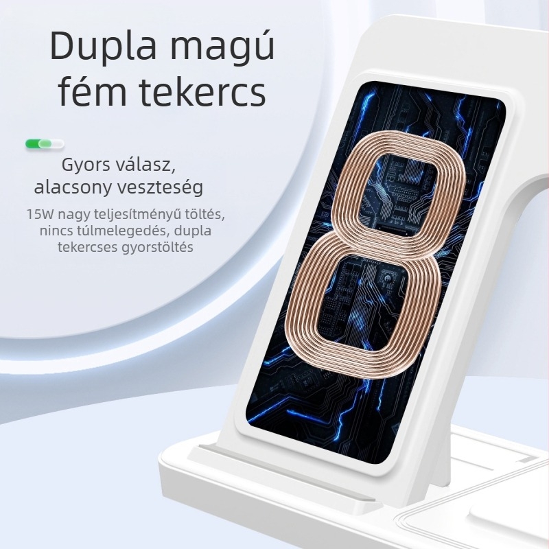 Magánmodell, összecsukható, három az egyben vezeték nélküli töltés, Apple mobiltelefon-headsethez, óra gyorstöltő konzol T288, határokon átnyúló