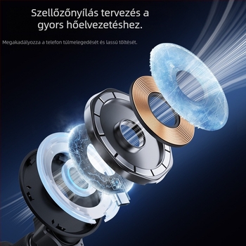 Új, határokon átnyúló, vezeték nélküli autós töltő, mobiltelefon-tartó, légkivezető nyílással, mágneses, Magsafe univerzális, 360 fokban forgatható