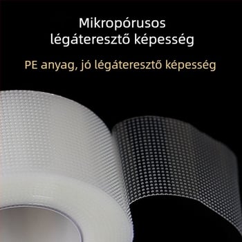 Orvosi PE átlátszó ragasztószalag, lélegző és kézzel téphető, orvosi hipoallergén, 3 m hosszú, nagy viszkozitású tapasz, hipoallergén, nyomásérzékeny ragasztószalag tekercs