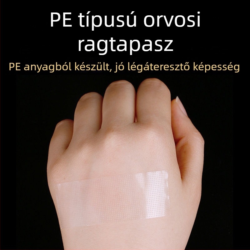 Orvosi PE átlátszó ragasztószalag, lélegző és kézzel téphető, orvosi hipoallergén, 3 m hosszú, nagy viszkozitású tapasz, hipoallergén, nyomásérzékeny ragasztószalag tekercs