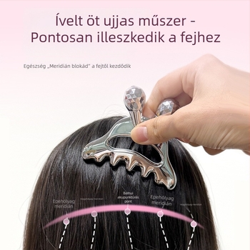 Fém fejbőr masszázsfésű Egészségügyi multifunkcionális fej meridián fésű Little Monster szépségdeszka görgős arcmasszázs stift