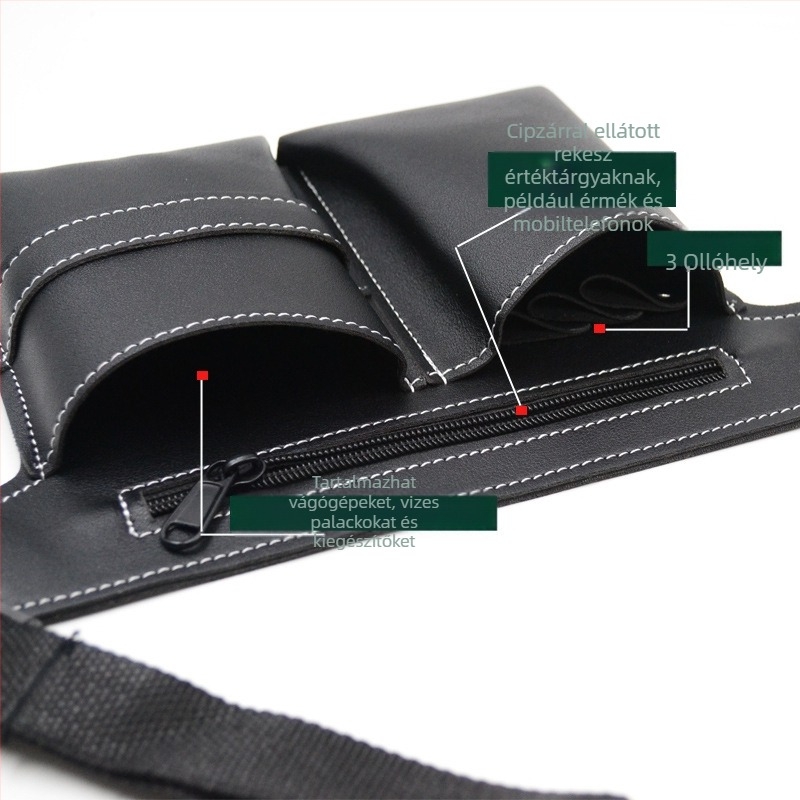 Ollótáska, fodrász, speciális, nagy kapacitású borbély, ollótáska, fodrász övtáska, kisállat szépségápolási sminkkészlet