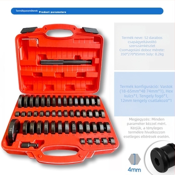 52 darab vashüvely Peilin olajtömítés szétszerelő szerszám kerékagy csapágy beszerelés és szétszerelés csapágykihúzó prés persely gumihüvely