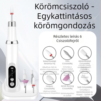 Körömművészeti elektromos csiszoló mini körömművészeti hordozható írásbeli teszt körömcsiszoló töltés körömcsiszoló szerszám gyári nagykereskedelem