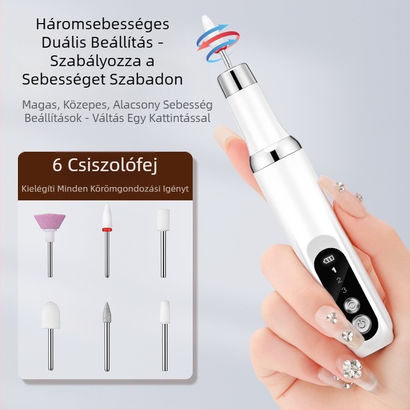 Körömművészeti elektromos csiszoló mini körömművészeti hordozható írásbeli teszt körömcsiszoló töltés körömcsiszoló szerszám gyári nagykereskedelem