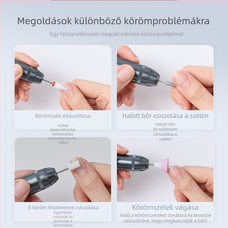 Határokon átnyúló elektromos körömlakk, háromsebességes, kétirányú beállítás, állítható sebesség, köröm eltávolítása, elhalt hámsejtek eltávolítása, manikűr, hordozható körömszalon