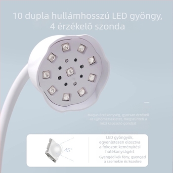 Asztali energiatárolós Lotus körömlámpa, intelligens érzékelős érintőképernyős mini fototerápiás lámpa, gyorsan száradó körömfolt, speciális sütőlámpa