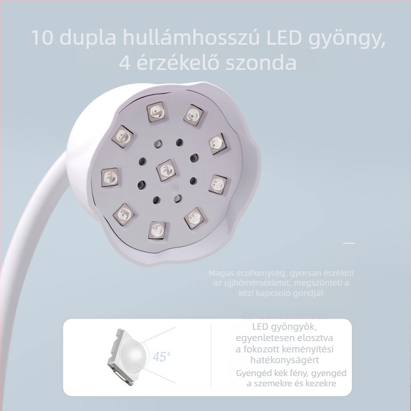 Asztali energiatárolós Lotus körömlámpa, intelligens érzékelős érintőképernyős mini fototerápiás lámpa, gyorsan száradó körömfolt, speciális sütőlámpa