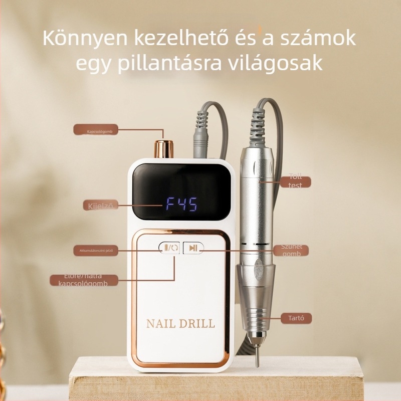 Új termék 602 újratölthető körömlakk 0-45000 fordulat/perc körömlakk hordozható manikűr eltávolító