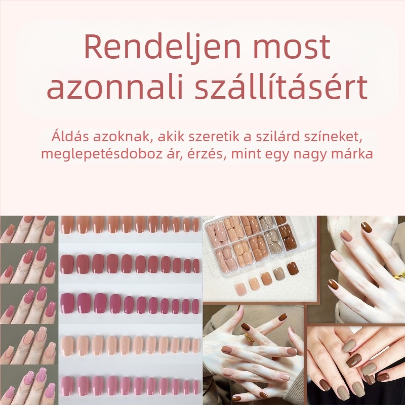 Négyzet alakú, egyszínű, viselhető körmök vakdoboza, véletlenszerű színű, kicsomagoló meglepetés, egyszerű, sokoldalú műkörmök, raktáron, nagykereskedelemben