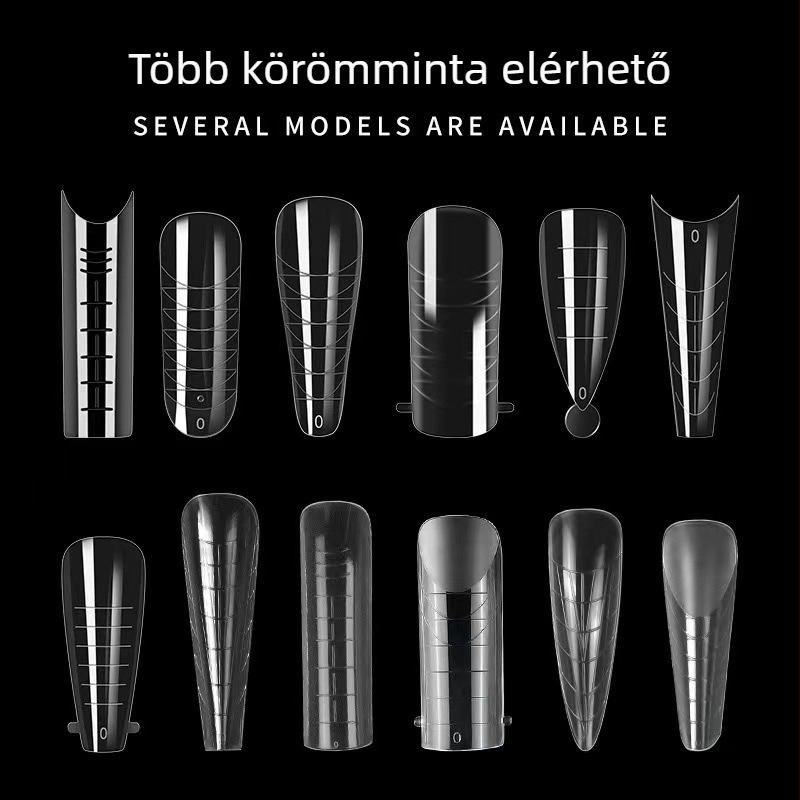 Köröm körömforma speciális vegyes 12 papírmentes ujjhosszabbító kristály köröm átlátszó körömforma 288 db határokon átnyúló