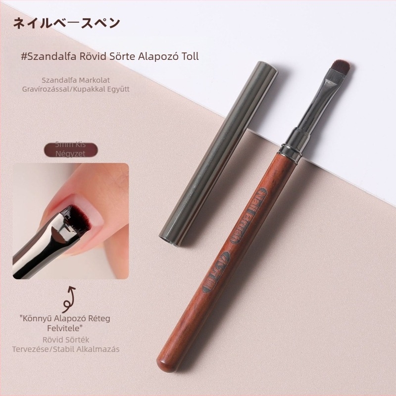 Körömtoll Szantálfa rúd tetővel Kis négyzet alakú toll talp Ragasztótoll Japán rövid ecsettel Ragasztótoll Fényterápiás toll Körömszerszámok