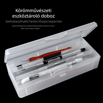 Körömdíszítő kétrétegű szerszámosláda körömtoll tárolódoboz szerszámosláda tetováló tolldoboz matt, levehető kétrétegű