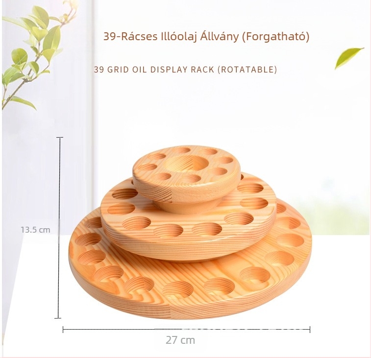 Illóolaj tömörfa tároló lemezjátszó illóolaj háromrétegű kijelző kijelző osztályozás polc kerek forgatható aromaterápiás