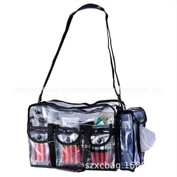raktáron PVC átlátszó utazótáska nagy kozmetikai táska vállpánttal papírzsebkendő táska kozmetikai tárolódoboz Amazon