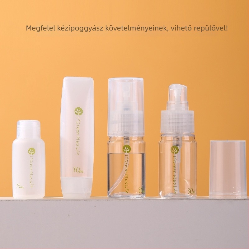 Utazópalackos 10 darabos készlet Hordozható kozmetikai és bőrápoló üres palack Repülőgépes préselhető mosószeres palack