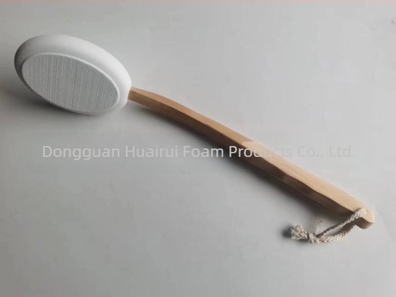 EVA gyapjú kefefej fa nyéllel habszivacs fürdőkefe testápoló applikátor fa fürdőkefe raktáron