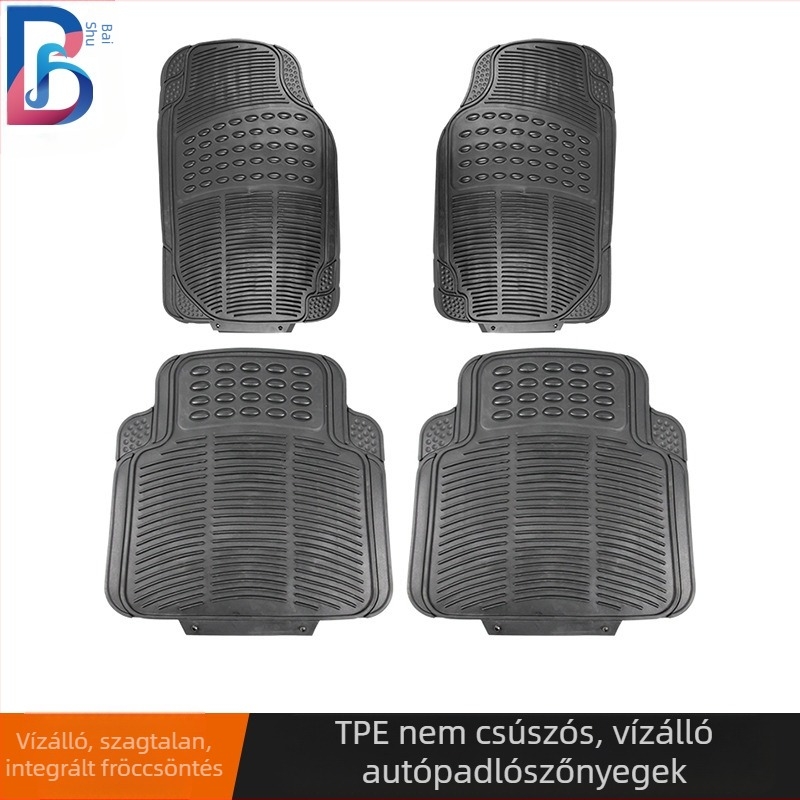 Határokon átnyúló autószőnyeg, vízálló, csúszásmentes, vastagított PVC-ből készült autószőnyeg, 4 darabos szett, négy évszakos univerzális TPE autószőnyeg
