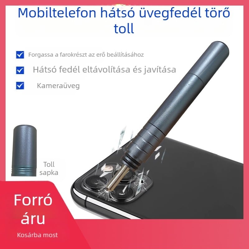 Kerettörő mobiltelefon üveg hátlap gyémánt toll, amely alkalmas mobiltelefon hátlapi kamerájának üvegszóró tollához