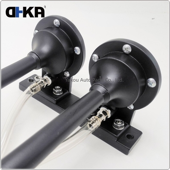 DHKA Aaguan-as048bu spot 12V kétcsöves elektromos pumpás légkürt fekete krómozott teherautó-kürt