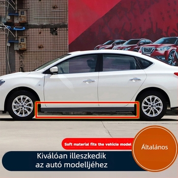 Autó oldalsó küszöbvédő csík, karcálló csík, Univerzális ezüst szélű karosszériaelem, Kis, karcálló gumi védőcsík.