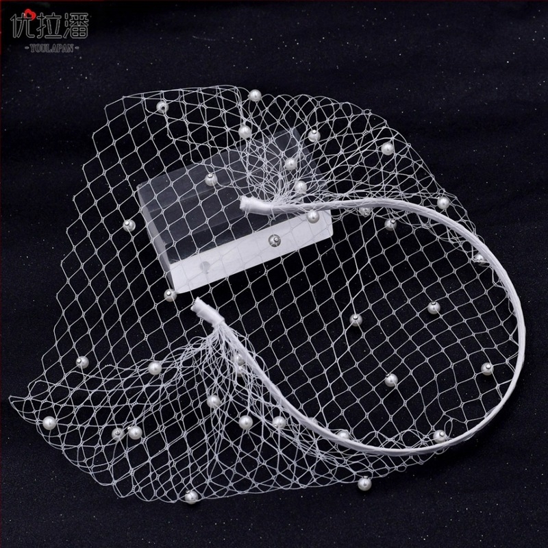 Ulapan Va08 európai és amerikai gyöngyös fátyol gyöngyös hálós fejpánt menyasszonyi fejdísz rövid szalagavató partikellékek