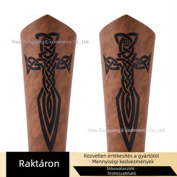 Határokon átnyúló középkori férfi bőr karvédő retro punk kézvédő karneváli cosplay jelmez kiegészítők karvédő