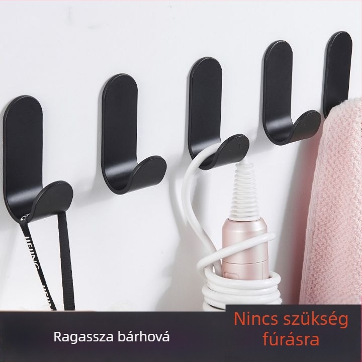 Ruhaakasztó kampó, Fúrás nélküli öntapadós ruhákhoz az ajtó mögé, Fürdőszobai teherhordó falra akasztható kampó, Fejhallgató tartó