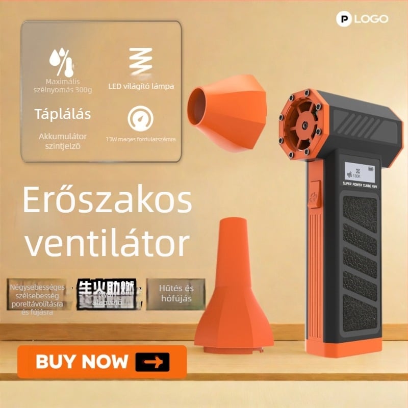 Határokon átnyúló új termék, 130000 fordulatszámú szuperszélű, nagysebességű turbóventilátoros kültéri hordozható, kefe nélküli motoros kézi erőszakos ventilátor